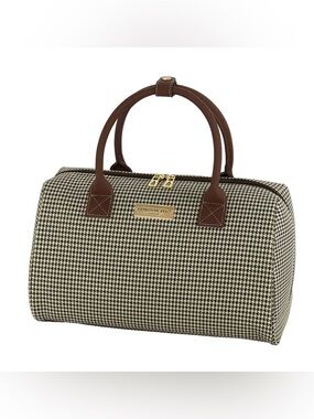 London Fog Olive Houndstooth Cambridge Satchel NWT